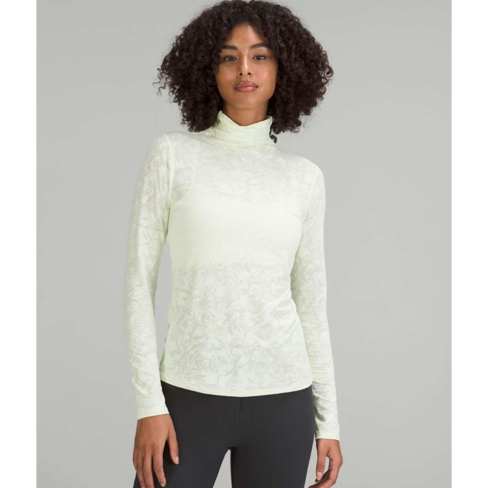 Lululemon Slim-Fit Jacquard Turtleneck Crumple Mini Jacquard Elixir‎ Yellow 8